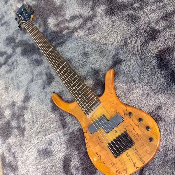 

2022seven string bass bass guitar made of mahogany solid wood map texture surface delivery to home