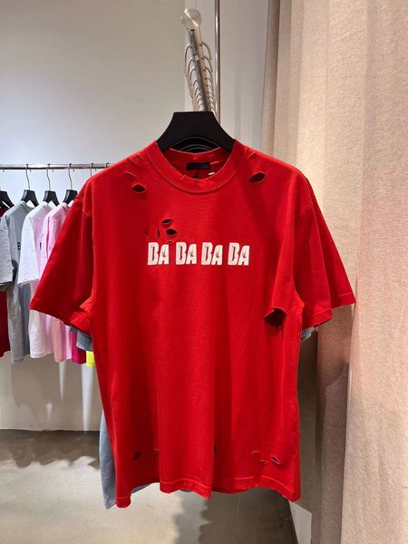 2022 Paris T-shirt da uomo T-shirt Progettista Top Fashion Estate Cotone Red T-Shirt Donne Maglione Uomini Giacca Uomo Collo rotondo Grigio T-shirt Lettera Stampa 3D