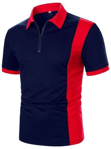 

men color block polo shirt m9hs#, White;black