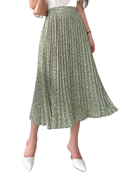 

dazy ditsy floral pleated skirt f3yq#, Black