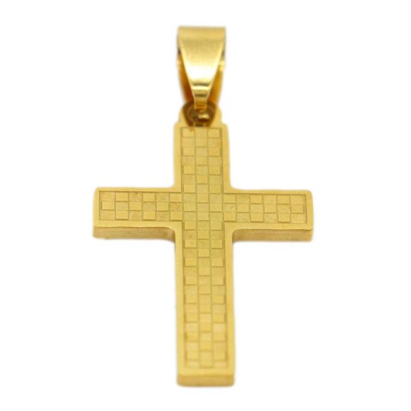 Colares pendentes Cristo Jesus Big Cross Etiópia Cor de ouro para mulheres/homens Jóias cristãs Presente ST16Pinge