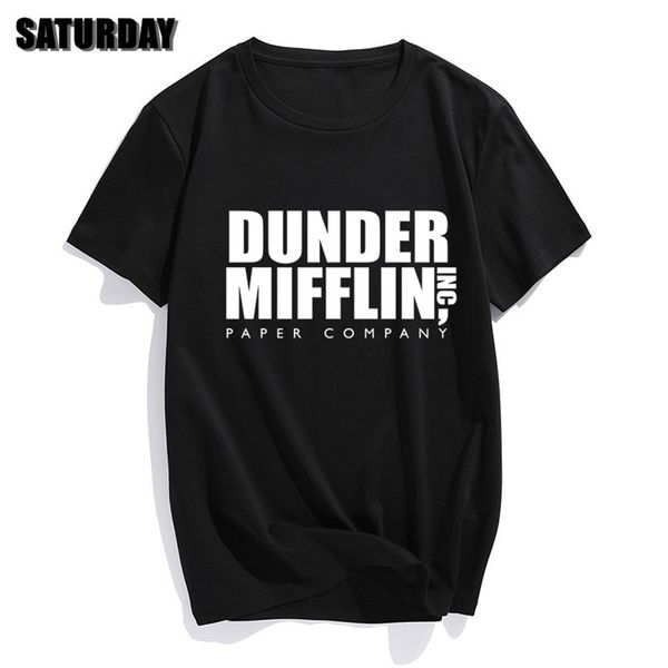 

dunder mifflin paper inc office tv show mens cotton tshirt boy girl summer cotton t shirt clothes 220526, White;black