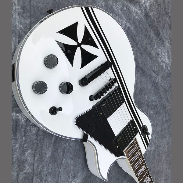 

chinese electric guitar black hardware white color e p s style mahogany body and neck