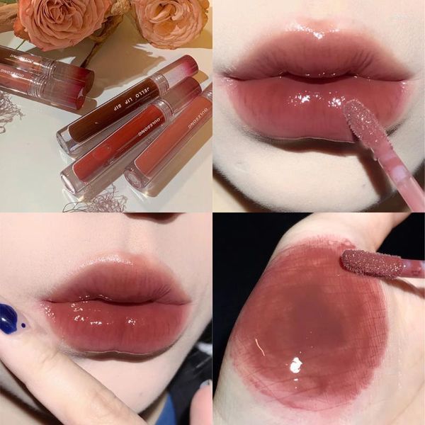 Lipgloss Nude Colors Großhandel Lipgloss Feuchtigkeitscreme Linien reduzieren Glitzerglanz Tönung praller Massenglasur Kosmetik Wish22