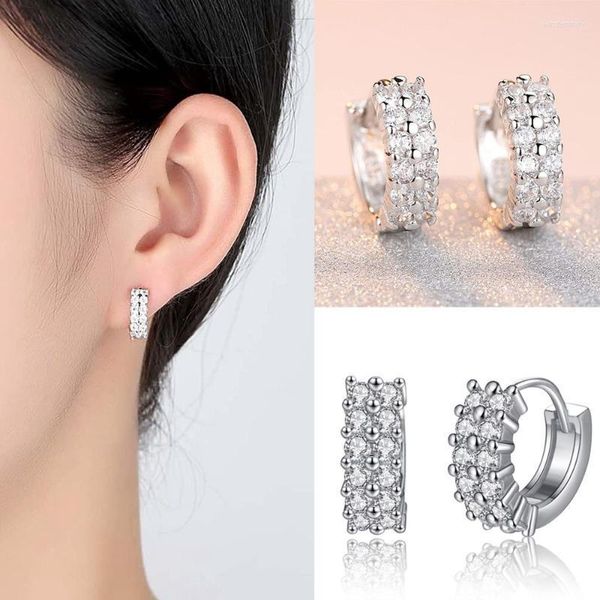 Hoop Huggie Zirkonia Körperschmuck Nasenring Doppelreihen Zirkon Ohrstecker Piercing Diamant Ohrringe Glänzende BuckleHoop Kirs22