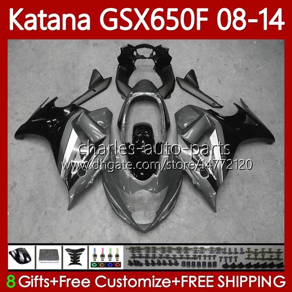 Carroçaria para Suzuki Katana GSXF 650 GSX-650F GSX650F Gray Black GSXF650 2009 2010 2011 12 13 14 120NO.114 GSX 650F GSXF-650 08 09 10 11 2012 2014 Fairings OEM