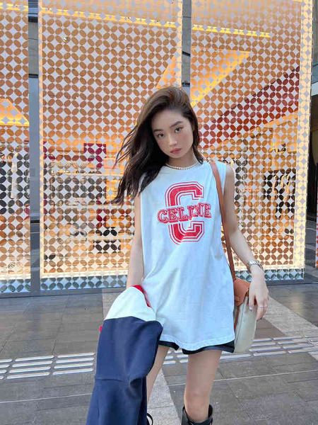 

women's t-shirt 2022 sleeveless t-shirt women's early spring classic printed letters casual loose sports vest fashion r6di, White