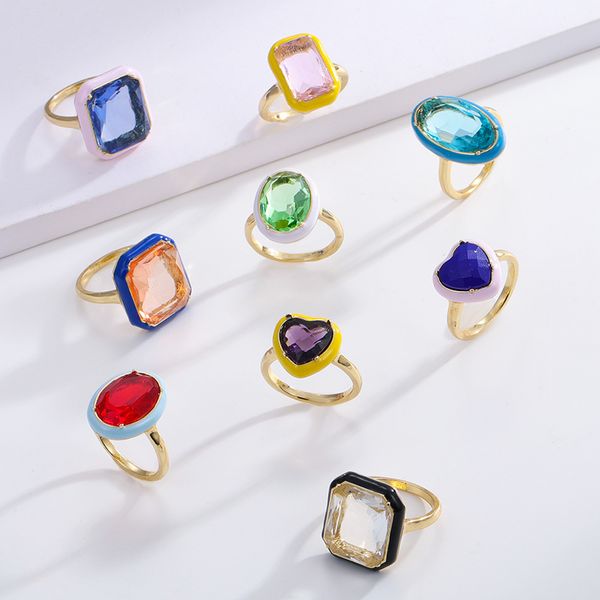 

gem ring female vintage europe and america retro simple lovers index finger ring for women wholesale couple jewelry, Silver