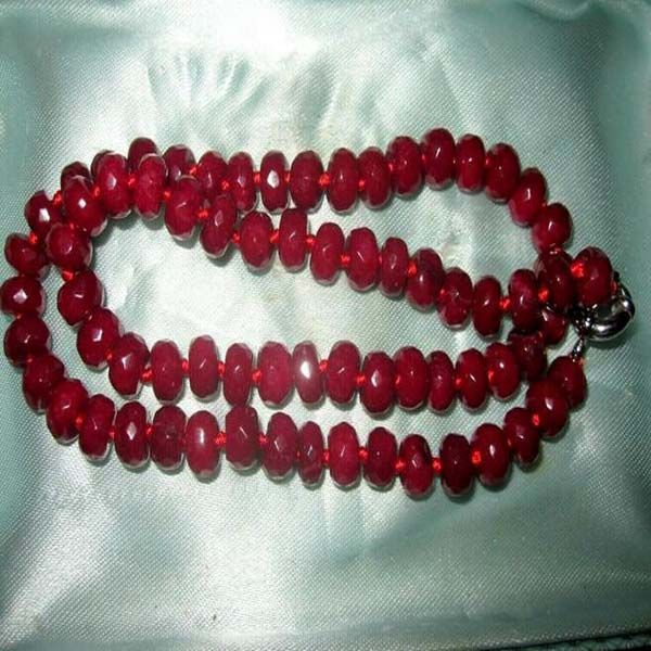 Красивое 8 -миллиметровое натуральное рубиновое ожерелье 18 дюймов