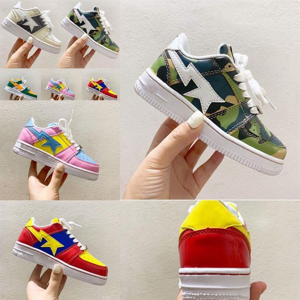 

shoe camo kid concepts deliver exclusive baped stas x aforce 1 footwear one trainers kids sport shoes boy girls 1 sneakers282i, Black