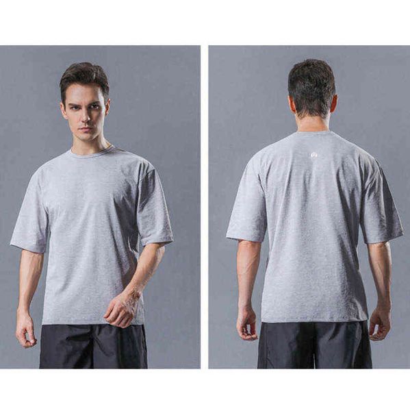 

summer men's lulu sports t shirts brand t-shirt short sleeve quick drying clothes loose breathable running ice silk half training fitne, White;black