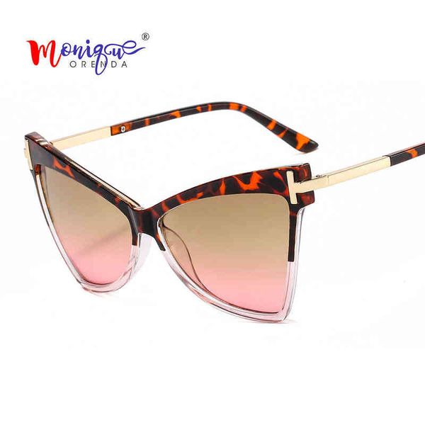 

sunglasses fashion personality cat-eye for women,men gradient lenses luxury design metal transparent glasses 220326, White;black