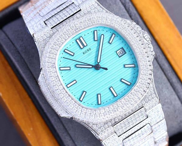 

men's luxury watch 40mm 324 automatic movement diamond waterproof super night sport designer christmas gift, Slivery;brown