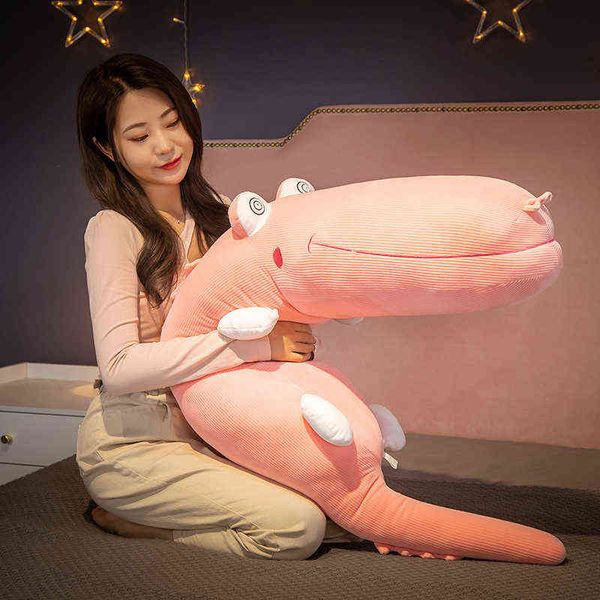 CM красивая мультипликационная плюшевая игрушка крокодила милые животные длинные подушки фаршированные куклы для детей, спящих подарок J220704