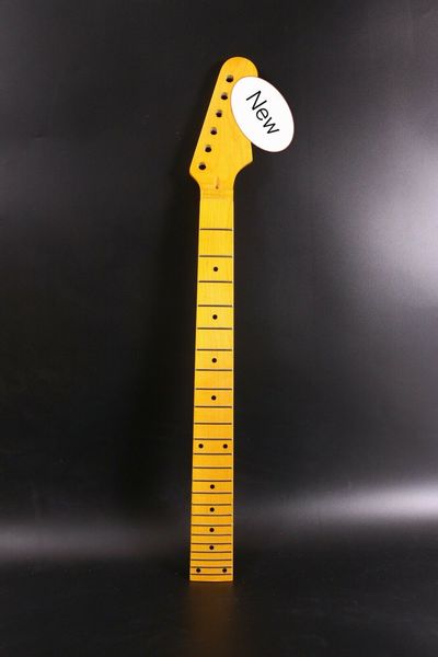 

24 fret guitar neck 25.5 inch glossy yellow maple fretboard dot inlay floyd rose-
