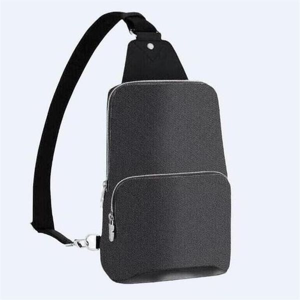 

real leather men avenue sling bag canvas textile lining men shoulder bags fashion purses handbags245i