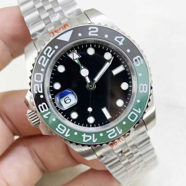 

st9 watch goes destro black green bezel ceramic automatic mechanical stainless steel big magnifier 26720vtnr sapphire glass 40mm men watches, Slivery;brown