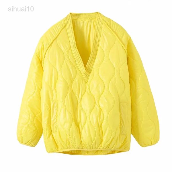 

women fashion thin cotton lined clothes warm parka jacket vintage long sleeves female loose sweater outerwear jacket l220725, Black;brown