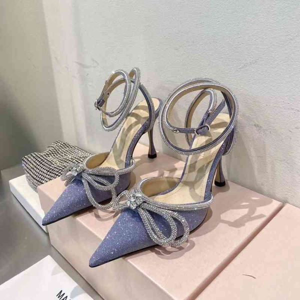 

dress shoes mach&mach niche fairy style thin heel pointed high heels bow diamond toe sandals, Black