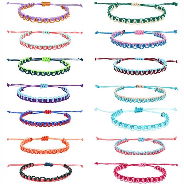 

women summer string bracelet girl link chain handmade braided adjustable bracelets jewelry for wrist anklet, Black