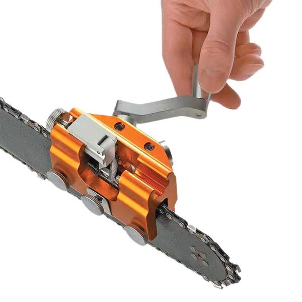 Professionelle Handwerkzeugsets Kettensägen -Zähne Schärfer Kurbel tragbare Haushalt Elektrische Kette Sägeklemme Schärfungs -Jig -Clip -Handschlepper zu