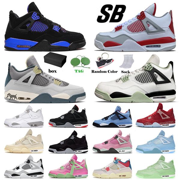 

with original j4 4s designer jumpman basketball shoes for mens womens 4 iv sb bred seafoam retro peach pink sail green craft offs white mili