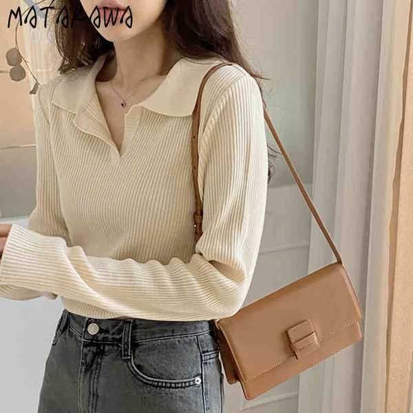 

large size bottoming for women turndown collar pullover sweater fashion longsleeved woman sweaters 210506, White;black