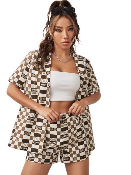 

x tartagain letter & cartoon graphic lapel neck blouse o2vm#, White