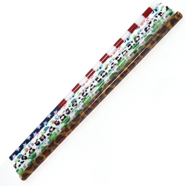 

50/pack 9 inches reusable plastic drinking straws fit for mason jars tumblers heart camo leopard print