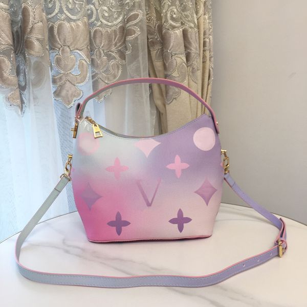 

marshmallows neonoe bag sunrise sunset spring in the city pink/blue hobo empreinte leather shoulder bags women crossbody designers luxurious