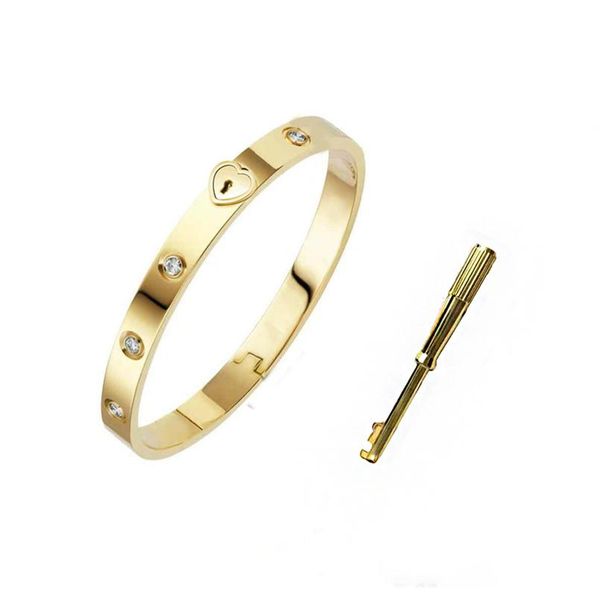 

classic gold bangle for woman luxury designer jewelry women bracelet full of steel with crystal luxusuhr 18k men brac334w, Black