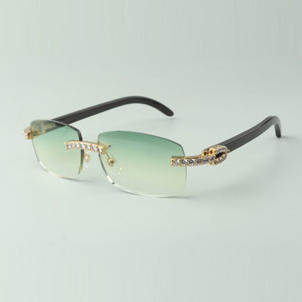 

xl diamond buffs sunglasses 3524026 with black buffalo horn legs and 56mm lenses, White;black