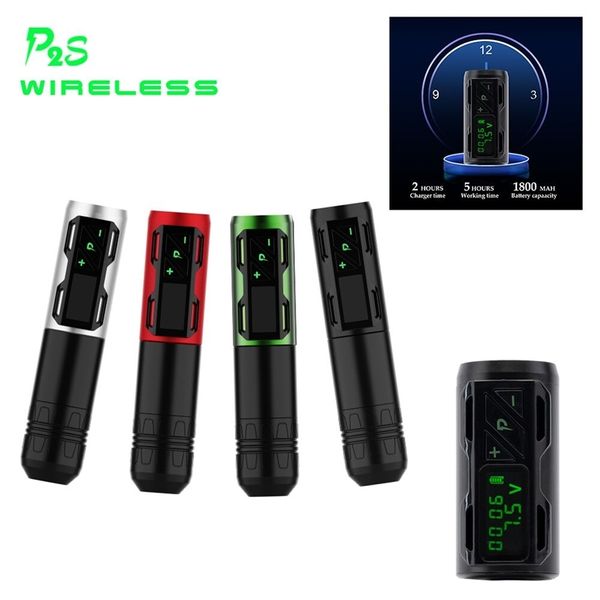 EZ PORTEX Geração 2S P2S Wireless Battery Tattoo Pen Machine Motor Swiss Customizado com Pacotes de Power Pack preto Verde verde 220617