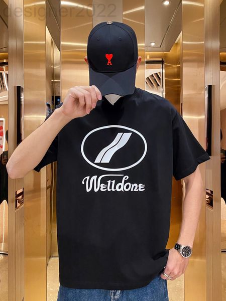 

women's t-shirt designer we11done fashion brand weldone printed short sleeves oversize loose os men's and women's t-shirt e8s, White