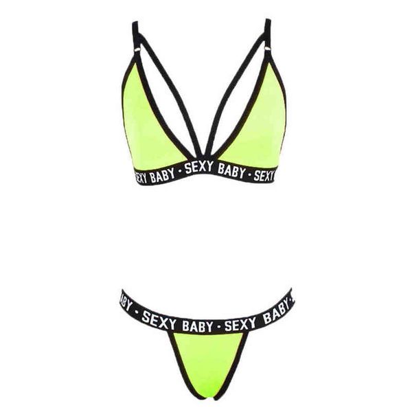 

nxy set fashion women letter solid patchwork push up bra underpant lingerie underwear g string 1130, Red;black