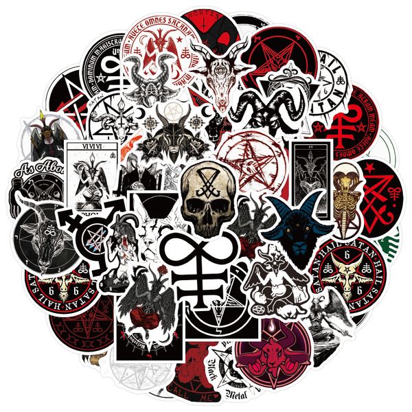 50 pezzi adesivi satanici adesivi diavolo diavolo demone graffiti adesivo per skateboard portatile per bagagli fai da te