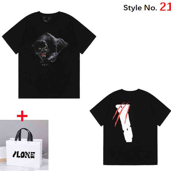 

11-11 22ss high-quality men's t-shirts women's summer high-end v letter printing ins trend men and women the same style, White;black