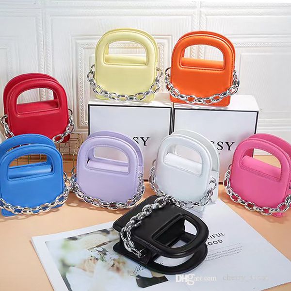 

girls princess handbags 2022 french style designer women chain small bags summer texture kids cross body wallets fashion portable lipstick b, Black