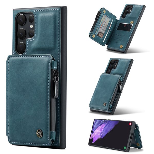 Brieftaschenhüllen für Samsung Galaxy S22 S21 Ultra S20 FE Note 20 Note10 Plus, stoßfeste Lederhülle mit Kartensteckplatz