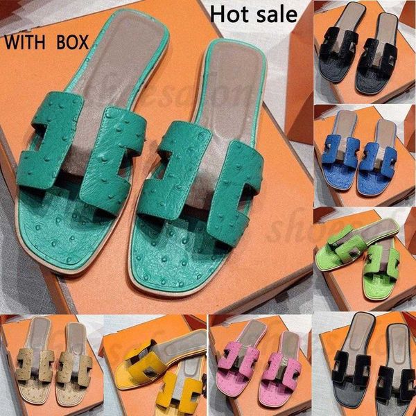 

2021 designer elegant women summer sandals classic slide slippers ladies luxury genuine leather heels flip flopsflat shoe oran sandal x6ll#, Black