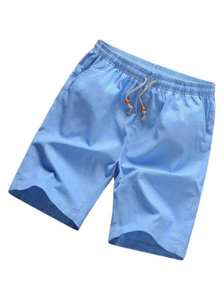 

men drawstring waist slant pocket shorts a0mu#, White;black