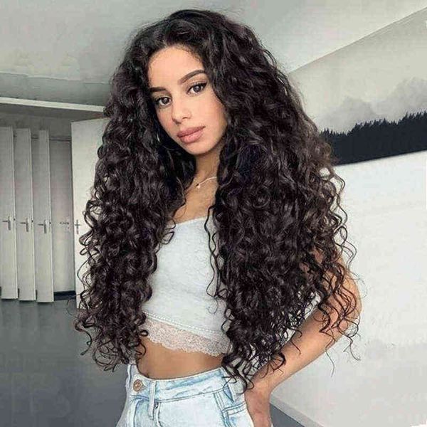

wig wig female long curly hair black small curl chemical fiber headgear 220816