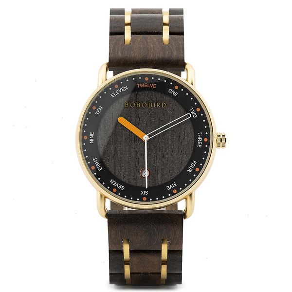 Top Herrenuhr, modische Quarz-Armbanduhr aus Holz, japanisches Uhrwerk, Business-Uhrenbox
