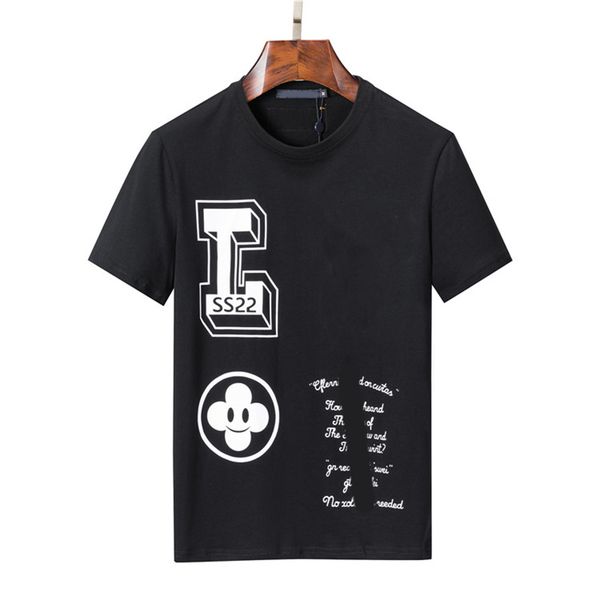 

2022 designer tee new classic letter printing casual fashion luxury 100% cotton breathable shirt street shirt large size m-3xl#99, White;black