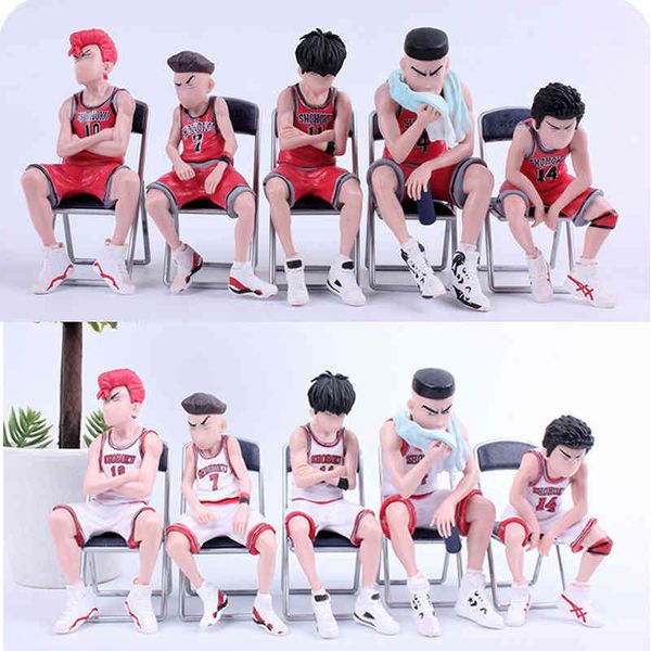 

11cm anime slam dunk sakuragi hanamichi pvc action figures rukawa kaede akagi takenori mitsui hisashi collection model toys 5pcs