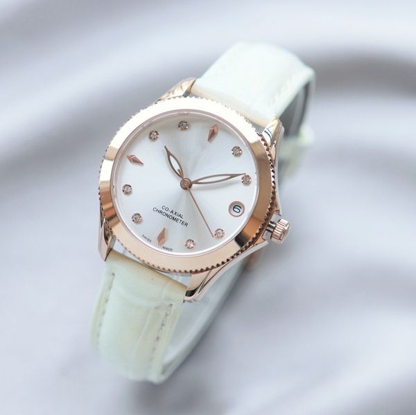 

ladies classic watch 8215 automatic mechanical movement 316 stainless steel sapphire mirror 33*12mm, Slivery;brown