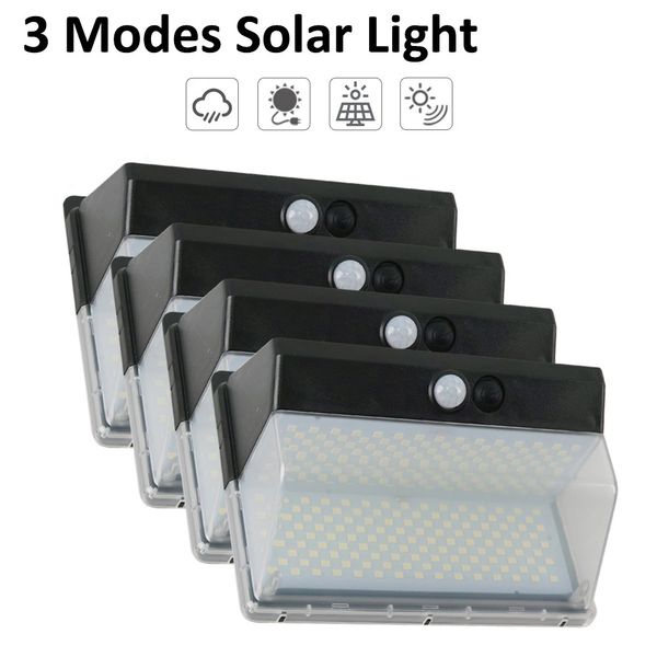 172/262 LED Lampada da parete solare PIR Sensore di movimento Lampada solare per esterni Luce solare impermeabile ad energia solare per giardino