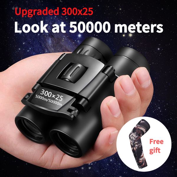 

300x25 hd powerful binoculars 50000m long range binoculars bak4 fmc optics mini telescope for hunting camping outdoor sports