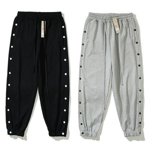 

breasted trousers men's straight leg tracksuit pant pant men and women casual pants, Black
