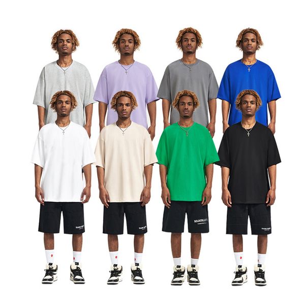 

fashion high street style loose t-shirt for men casual solid color short sleeve bottoming tee tshirt dt240g-1, White;black